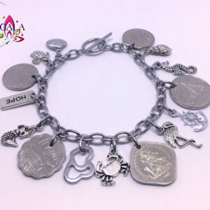 Baha Bangle Coin Charm Bracelet