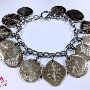 Authentic Bahamian Coins & Charm Bracelet.
