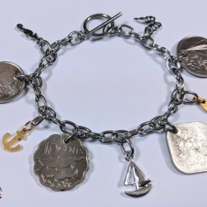 Authentic Bahamian Coins & Charm Bracelet.