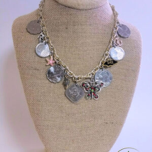 Authentic Bahamian Coins & Charm Necklace & Earring Set.