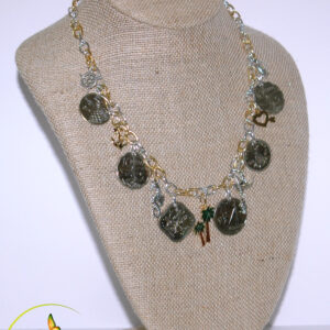 Authentic Bahamian Coins & Charm Necklace & Earring Set.