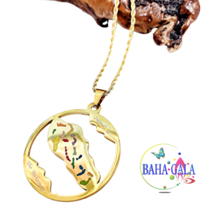 BG "Islands Of The Bahamas" 35mm Stainless Steel Gold Pendant.
