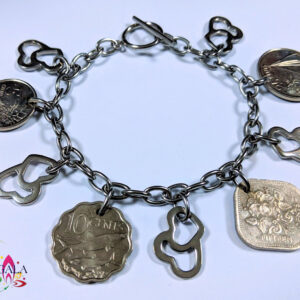 Authentic Bahamian Coins & Charm Bracelet.
