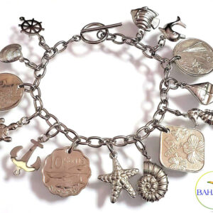 Authentic Bahamian Coins & Charm Stainless Steel Bracelet.
