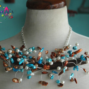 Stunning Multicolored Freshwater Pearls Necklace & Earring Set.