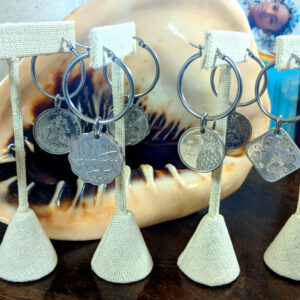 Authentic Bahamian Coins Stainless Steel Hoops!