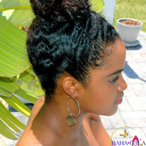 Authentic Bahamian Coins Stainless Steel Hoop Earring.