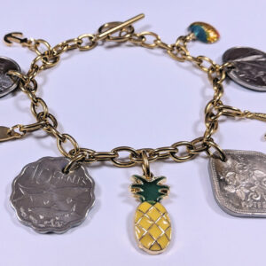 BG Authentic Bahamian Coins Charm Bracelet.