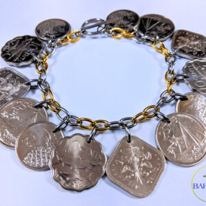 Authentic Bahamian Coins Charm Bracelet.