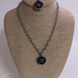 Capricorn Zodiac Sign Pendant Set.