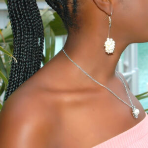 Elegant Freshwater Pearl Star Shower Pendant Set.