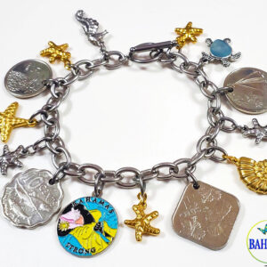 Authentic Bahamian Coins & Charm Stainless Steel Bracelet.
