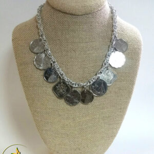 Authentic Bahamian Coins & Charm Necklace & Earring Set.