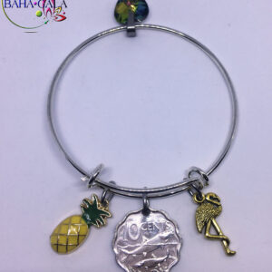 Baha Bangle Coin Charm Bracelet