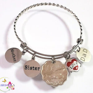 Bahamian Coin "Inspire" Stainless Steel "Butterfly Twist" Adjustable Bangle.