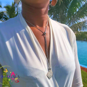 Lovely Stainless Steel Adjustable Heart  Lariat Necklace Set.