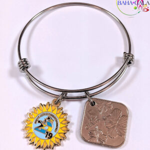Authentic Bahamian $0.15 Cent Coin & Stainless Steel Bangle.