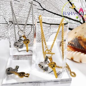 "I Love You" Heart & Key Pendant