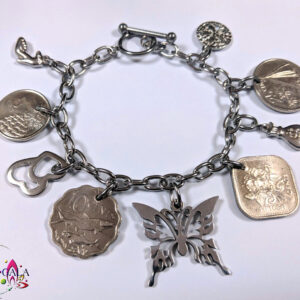 Authentic Bahamian Coins & Charm Bracelet.