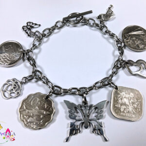 Authentic Bahamian Coins & Charm Bracelet.