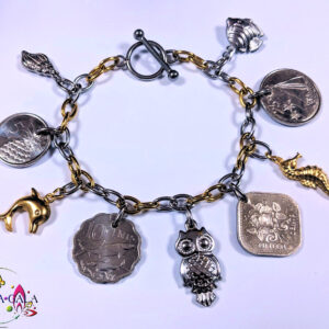 Authentic Bahamian Coins & Charm Bracelet.