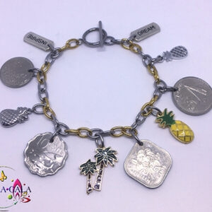 BG Authentic Bahamian Coin Charm Bracelet.