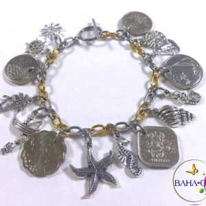 BG Authentic Bahamian Coin Charm Bracelet.