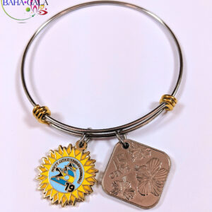 Authentic Bahamian $0.15 Cent Coin & Stainless Steel Bangle.