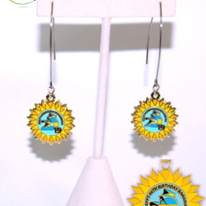 BG Independence "Sun Coin" Silver Stainless Steel French Hook Earrings.