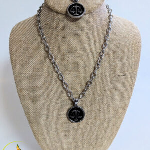 Libra Zodiac Sign Pendant Set.