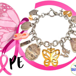 Stainless Steel Adjustable "Hope" Charm Bracelet.