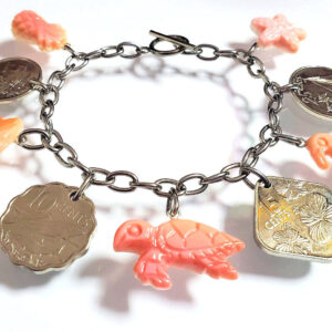 Authentic Bahamian Coins & Charm Stainless Steel Bracelet.