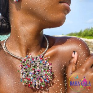 Lovely Multicolored Crystals Necklace Set.