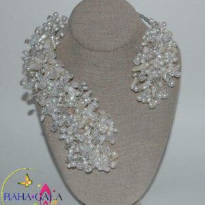 Stunning Freshwater Pearls & Crystals "Crown Jeweled" Necklace & Earring