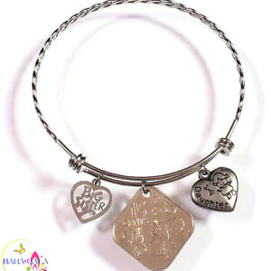 Bahamian Coin "Inspire" Stainless Steel "Butterfly Twist" Adjustable Bangle.