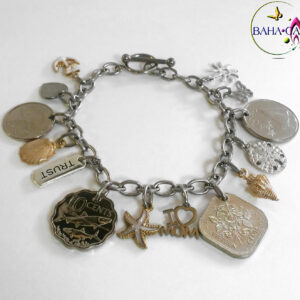 BG Authentic Bahamian Coins Charm Bracelet.