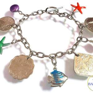 Authentic Bahamian Coins & Charm Stainless Steel Bracelet.