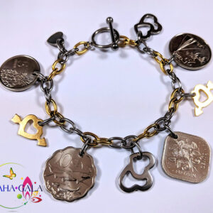 Authentic Bahamian Coins & Charm Bangle