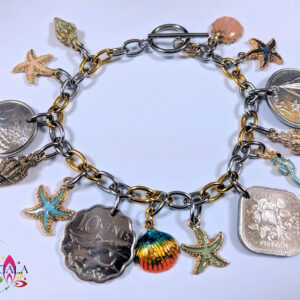 Authentic Bahamian Coins & Charm Bracelet.