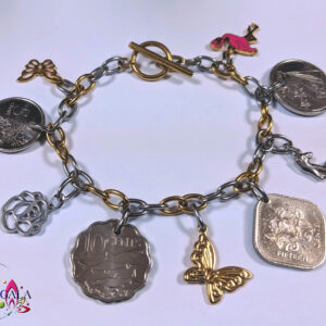 Authentic Bahamian Coins & Charm Bracelet.