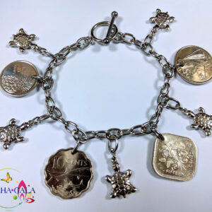 Authentic Bahamian Coins & Charm Bracelet.