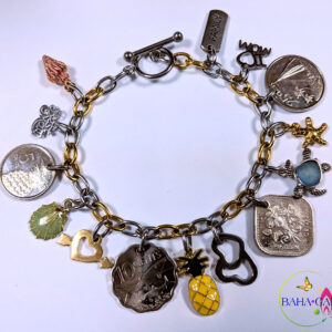 Authentic Bahamian Coins & Charm Bracelet.