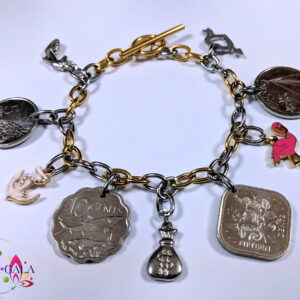 Authentic Bahamian Coins & Charm Bracelet.
