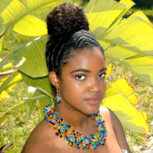 Gorgeous Multicolored Crystals"Crown" Necklace Set.