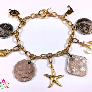 Authentic Bahamian Coins & Charms Countess Coins Bracelet.