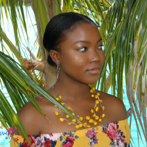 Beautiful 3-Strand Yellow Jasper Necklace Set.