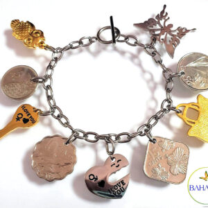 Authentic Bahamian Coins & Charm Stainless Steel Bracelet.