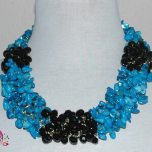 Dyed Turquoise Natural Mother Of Pearl Necklace & Earring Set.