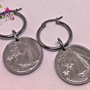 BG $0.25 Cent Stainless Steel Hoop Earring.