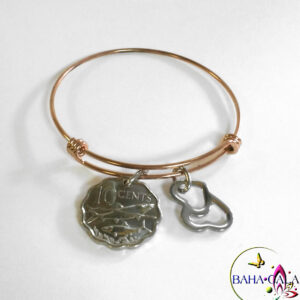 Authentic Bahamian Coin Rose Gold Baha Bangle.
